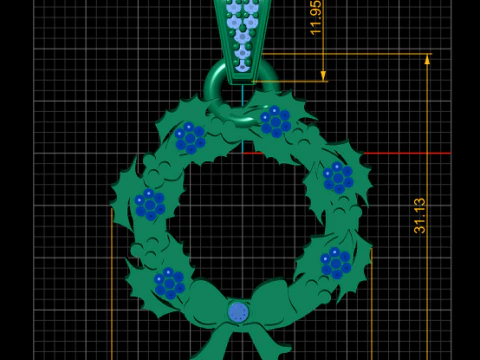 Holiday wreath pendant 3D Print Model