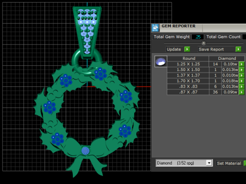 Holiday wreath pendant Modèles 3D en vedette