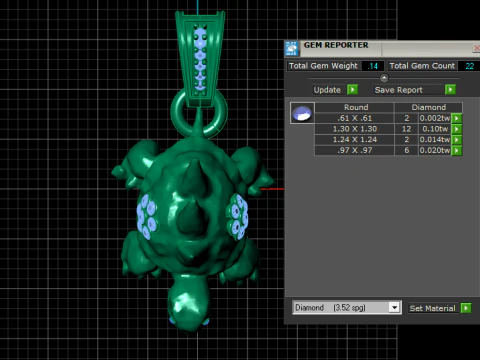 Turtle dinosaur pendant fantasy creature charm spiked turtle jewelry 3D animal pendant STL 3D Print Model