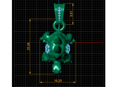 Turtle dinosaur pendant fantasy creature charm spiked turtle jewelry 3D animal pendant STL 3D Print Model