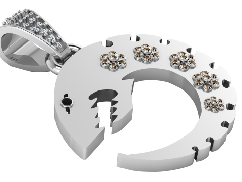 Crescent fish pendant Modello di stampa 3D