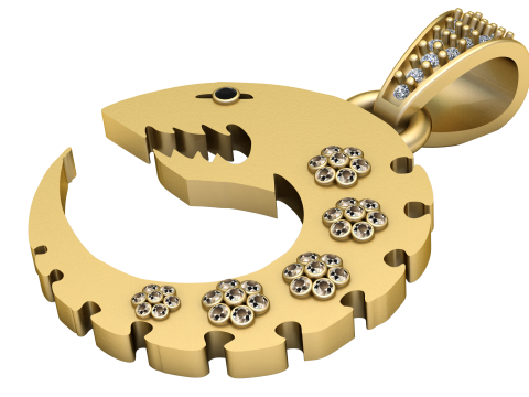 Crescent fish pendant Modello di stampa 3D