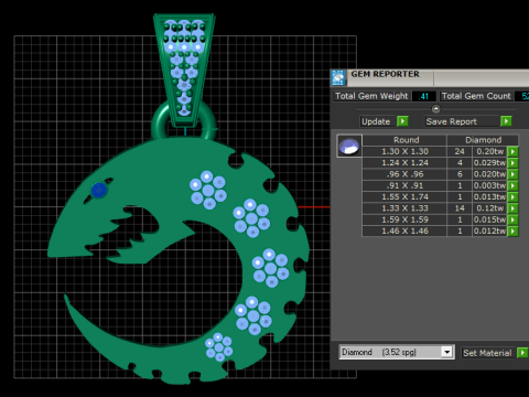 Crescent fish pendant Modello di stampa 3D