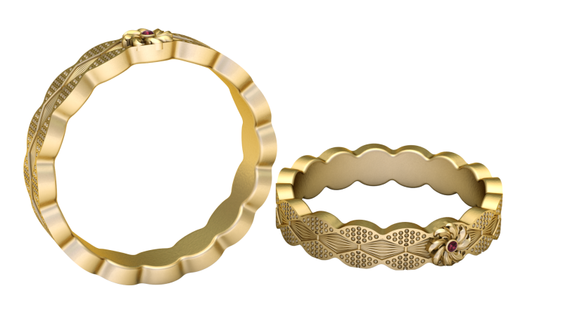 デザイナーのゴールドリング 3Dプリントモデル .c4d .max .obj .3ds .fbx .stl .blend 