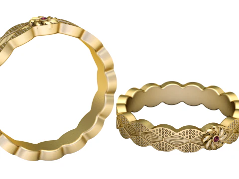 Designer gold ring 3D Print Model