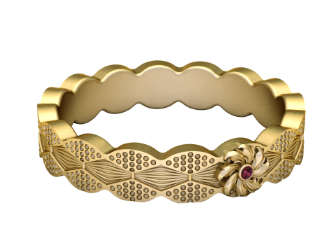 デザイナーのゴールドリング 3Dプリントモデル