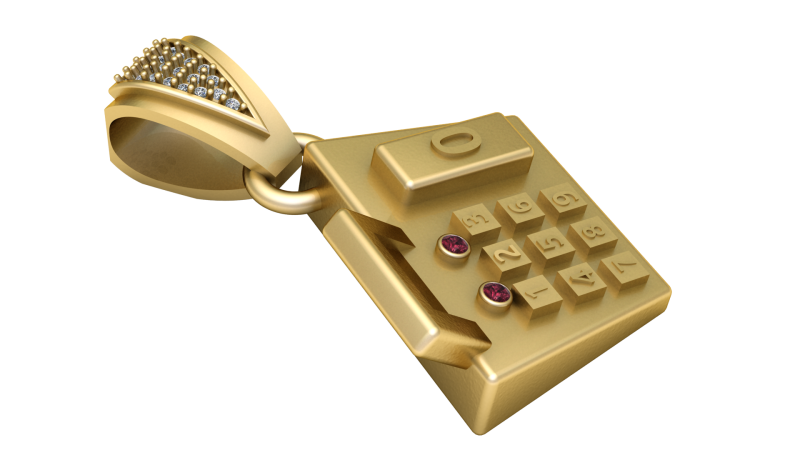 Calculator pendant 3D 打印模型 .c4d .max .obj .3ds .fbx .stl .blend 