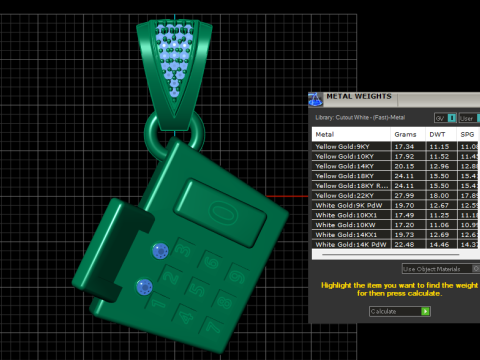 Calculator pendant 3D 打印模型