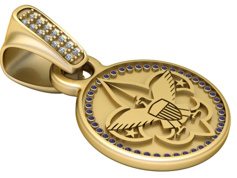 Adler-Medaillon-Anh&auml;nger 3D Druckmodell