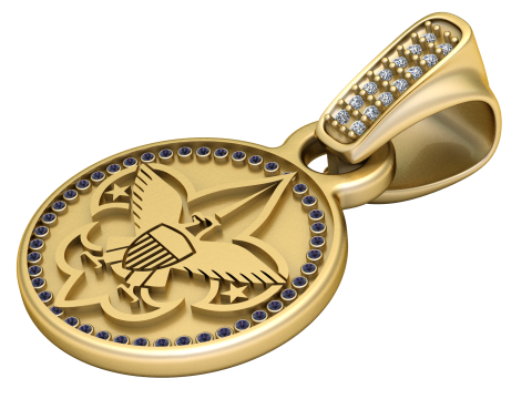 Eagle medallion pendant Modello di stampa 3D