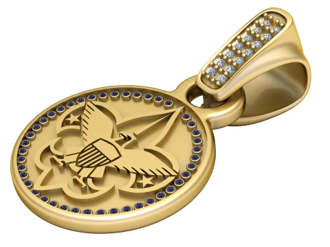 Eagle medallion pendant 3D Print Model