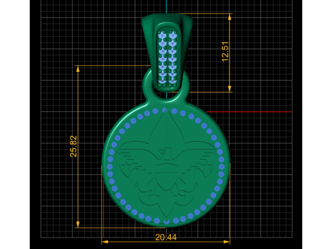 Eagle medallion pendant Modello di stampa 3D