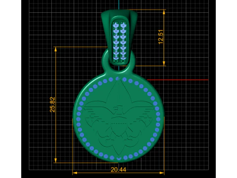 Eagle medallion pendant 3D Print Model