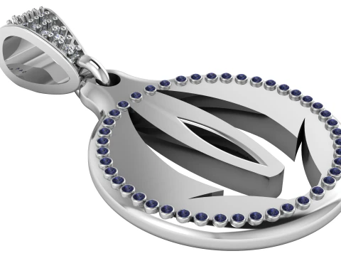 Abstract emblem pendant 3D Print Model