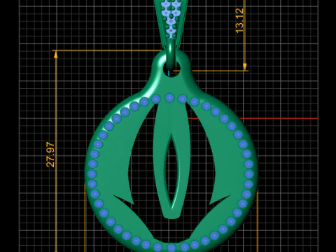 Abstract emblem pendant 3D Print Model