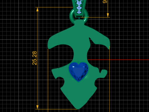 Puzzle piece pendant 3D printmodel