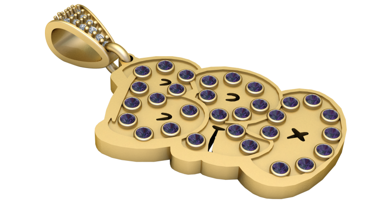 Bear emoji pendant 3D Print Model .c4d .max .obj .3ds .fbx .stl .blend 