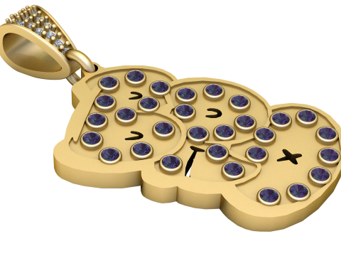 Bear emoji pendant 3Dプリントモデル