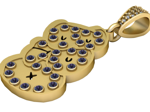 Bear emoji pendant 3D Print Model