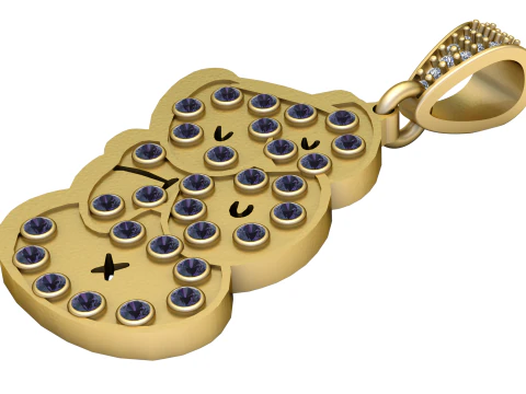 Bear emoji pendant 3D Print Model