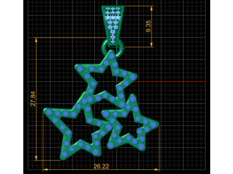 Star pendant Model Cetak 3D