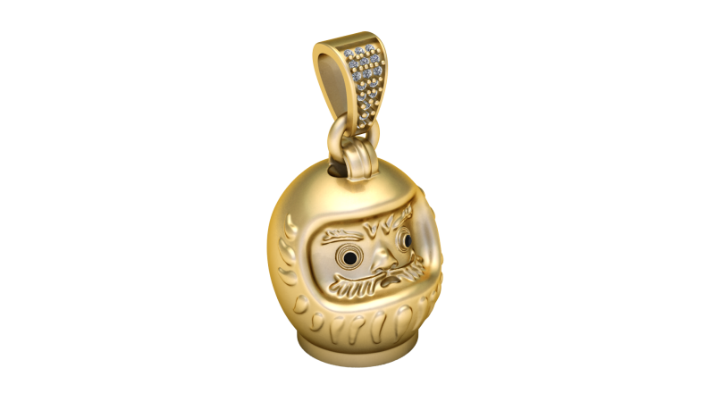 Daruma pendant 3D printmodel .c4d .max .obj .3ds .fbx .stl .blend