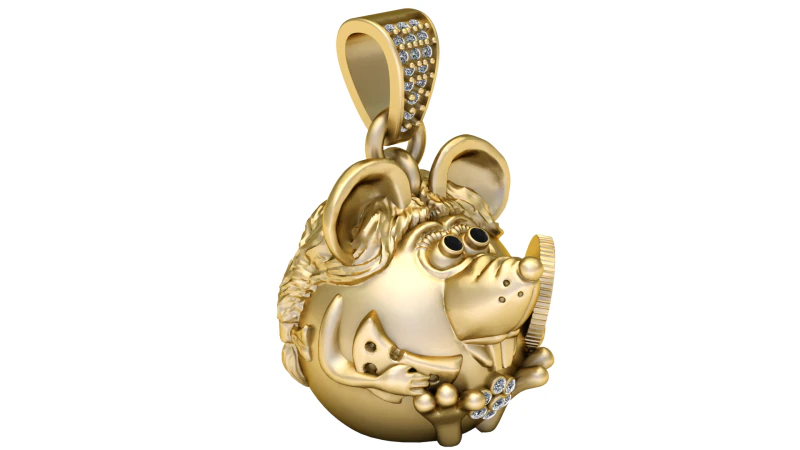 ねずみペンダント 3Dプリントモデル .c4d .max .obj .3ds .fbx .stl .blend 