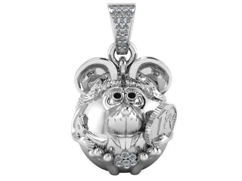 ねずみペンダント 3Dプリントモデル