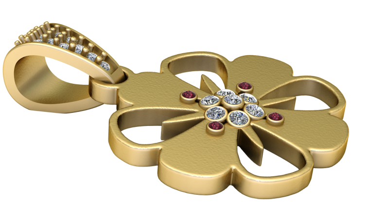 Flower pendant 3Dプリントモデル .c4d .max .obj .3ds .fbx .stl .blend