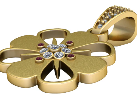 Flower pendant 3D Print Model