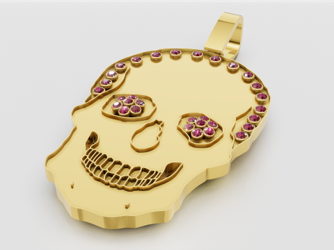 Gold skull pendant 3D 프린트 모델