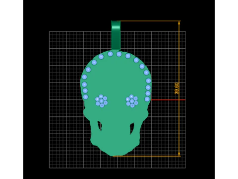 Gold skull pendant 3D Print Model