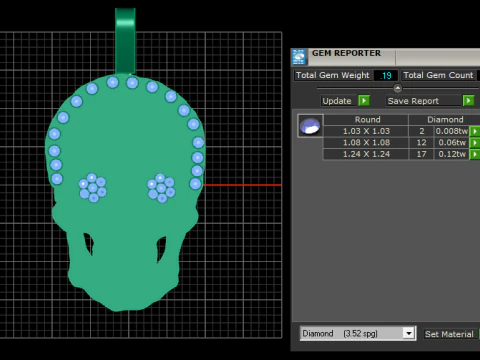 Gold skull pendant 3D Print Model