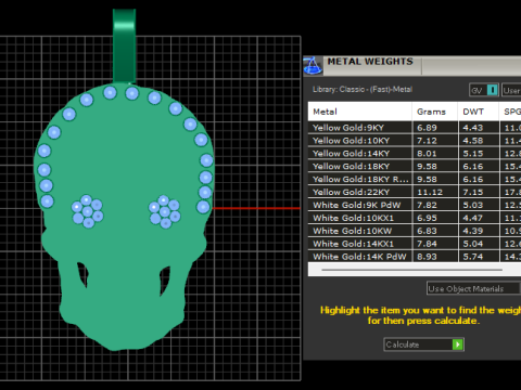 Gold skull pendant 3D 프린트 모델