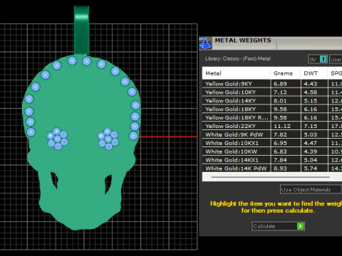 Gold skull pendant 3D Print Model