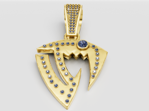 Gold trident pendant Modello di stampa 3D