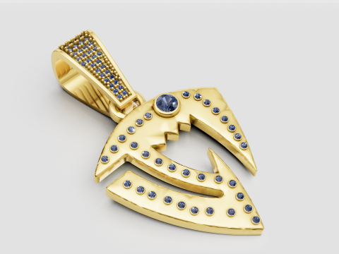 Gold trident pendant 3D 打印模型