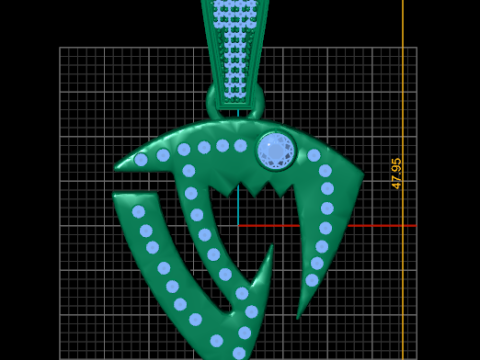 Gold trident pendant 3D 打印模型