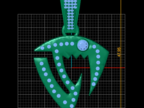 Gold trident pendant 3D Print Model