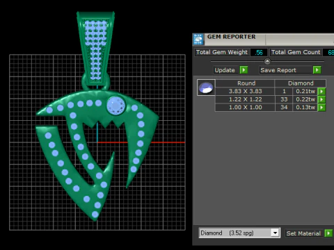 Gold trident pendant 3D Print Model