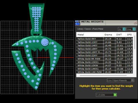 Gold trident pendant 3D Print Model