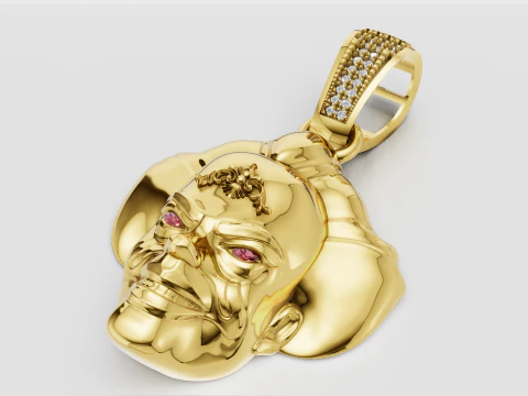 Gold face pendant 3D Print Model