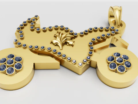 Gold carriage pendant 3D Print Model