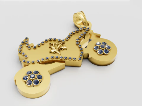 Gold carriage pendant 3D Print Model