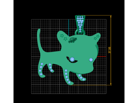 Gold cat pendant Model do druku 3D