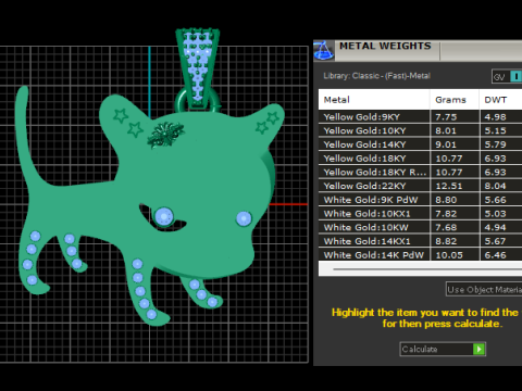 Gold cat pendant Model do druku 3D