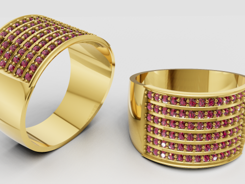 Gold statement ring 3D 打印模型