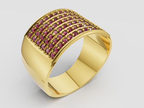 Gold statement ring 3D 打印模型