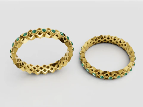 Geometric gold ring 3D Print Model