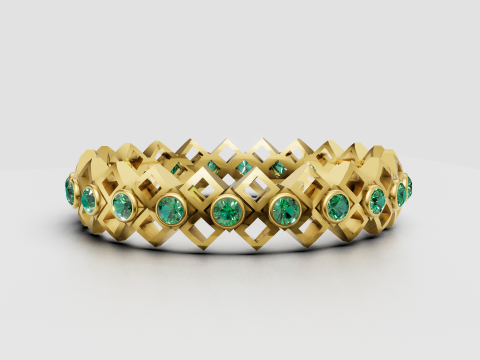 Geometric gold ring 3D Print Model
